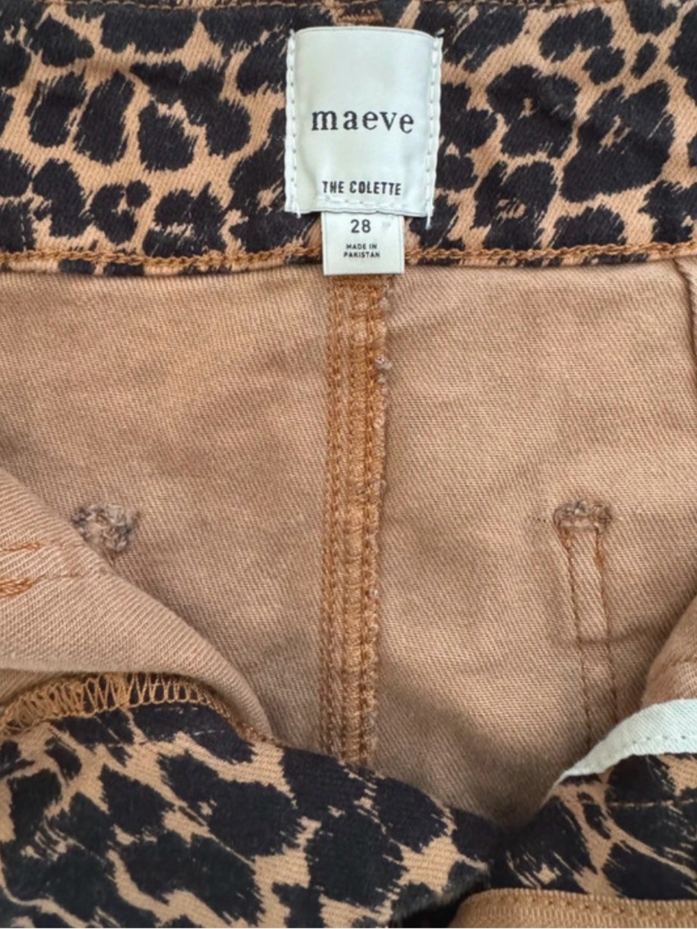 Anthropologie Maeve Colette Leopard High Waisted Wide-Leg Jeans - Picture 2 of 2